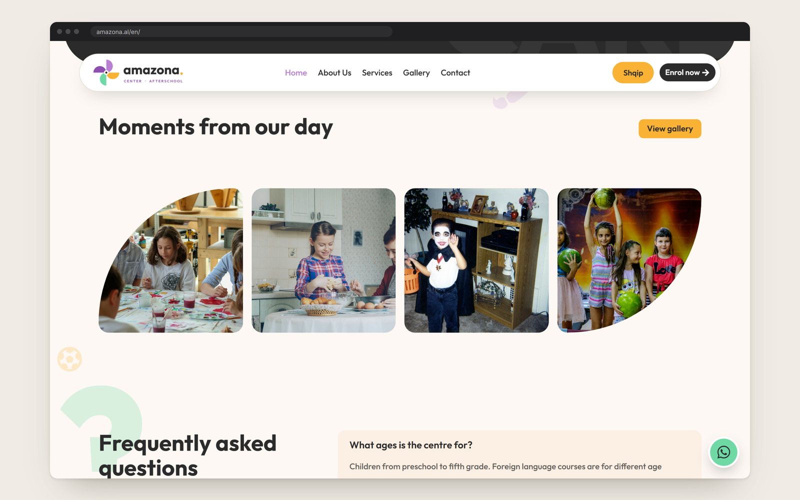Moments from the day and the first of the parents' questions