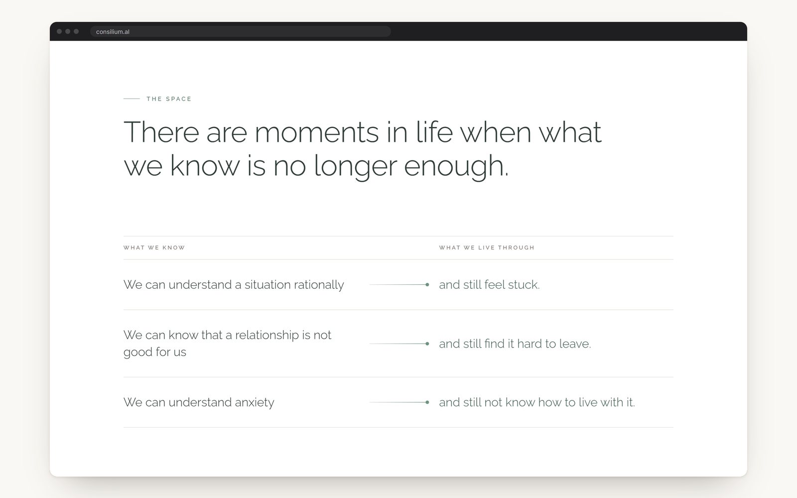The opening of the site: what we know set against what we live through