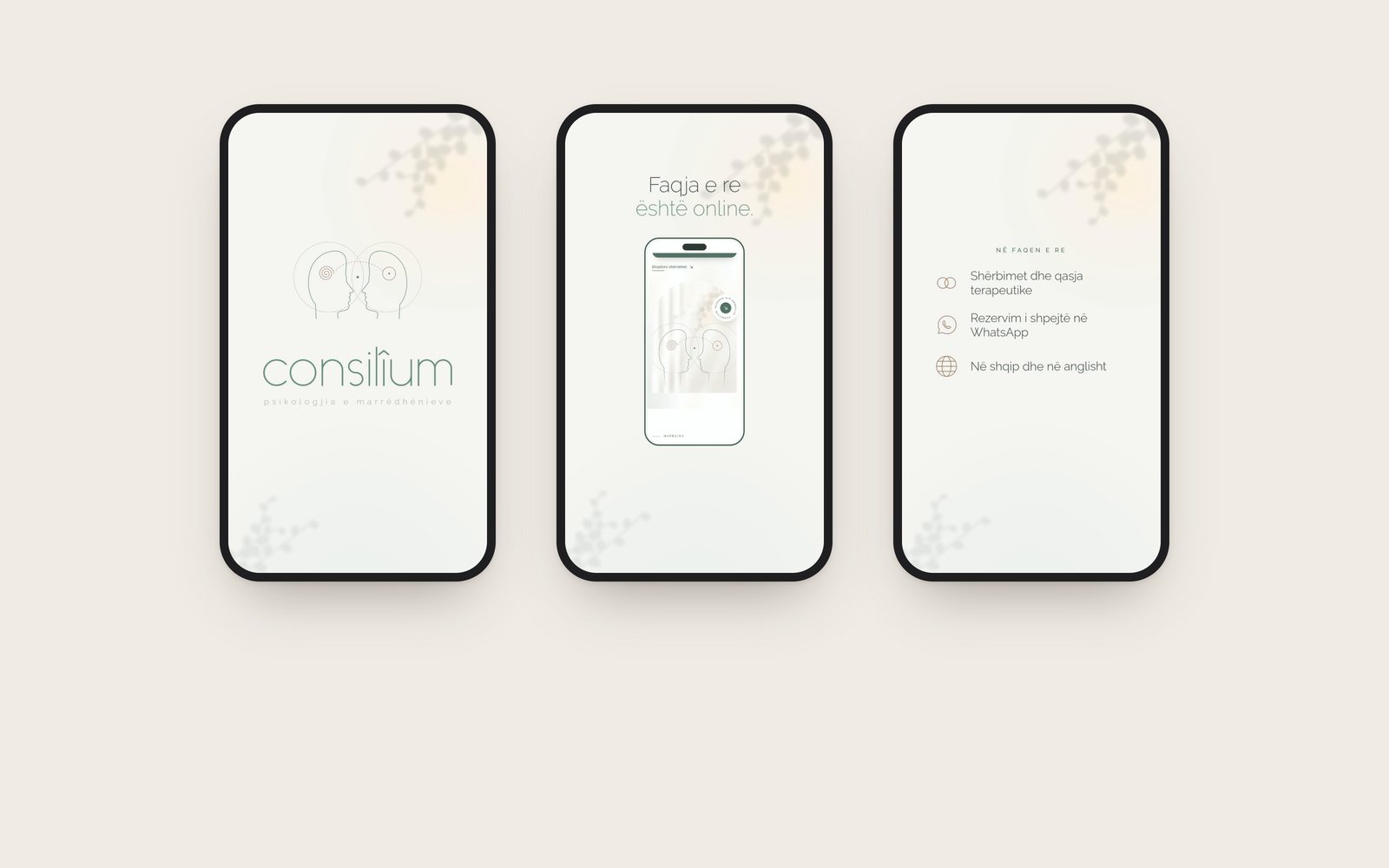 Three frames of the film at launch: the logo, the new site on a phone, what is on it
