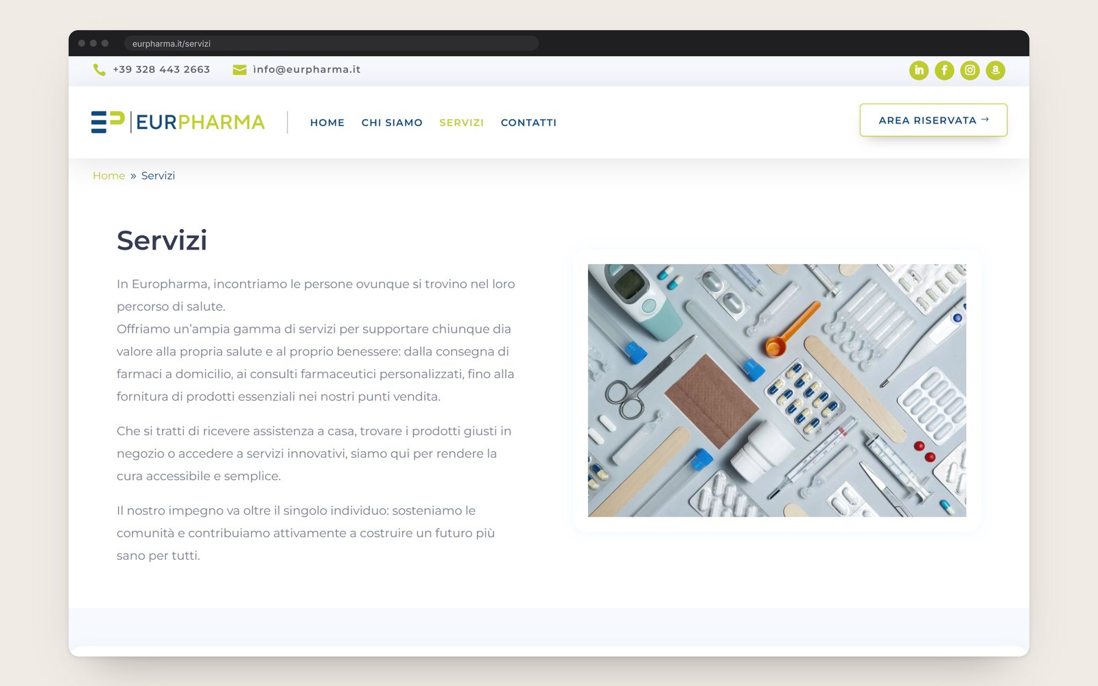 The Services page