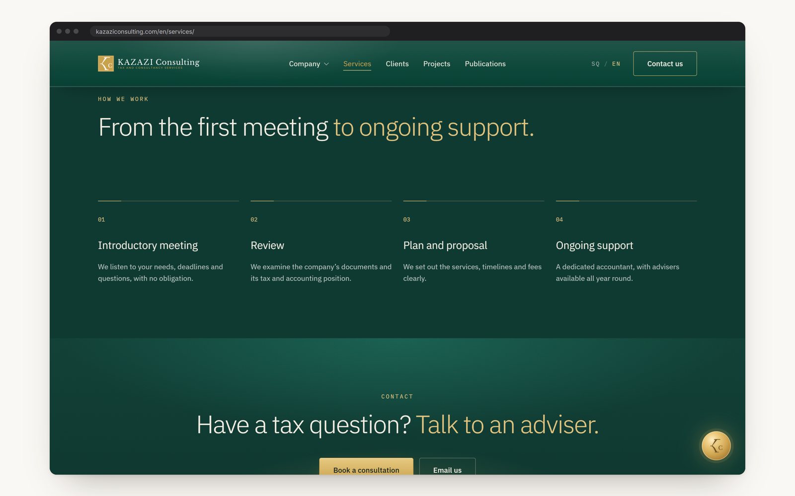 How work with the firm starts, in four steps