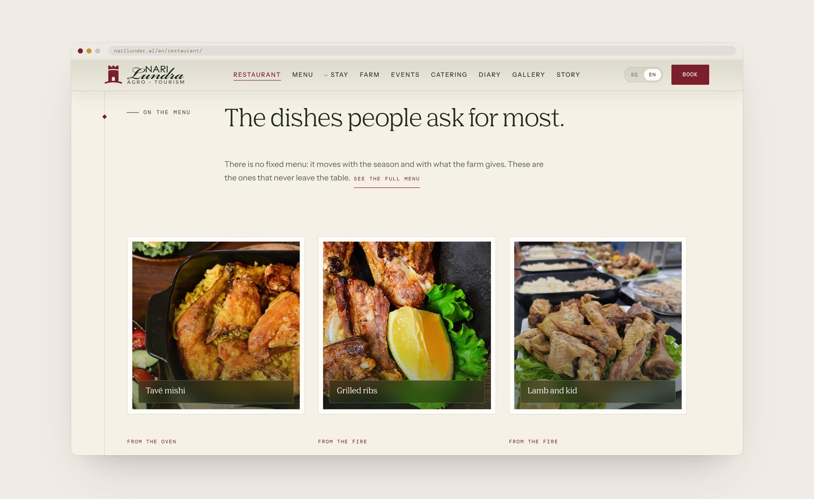 The dishes people ask for most, from the restaurant page