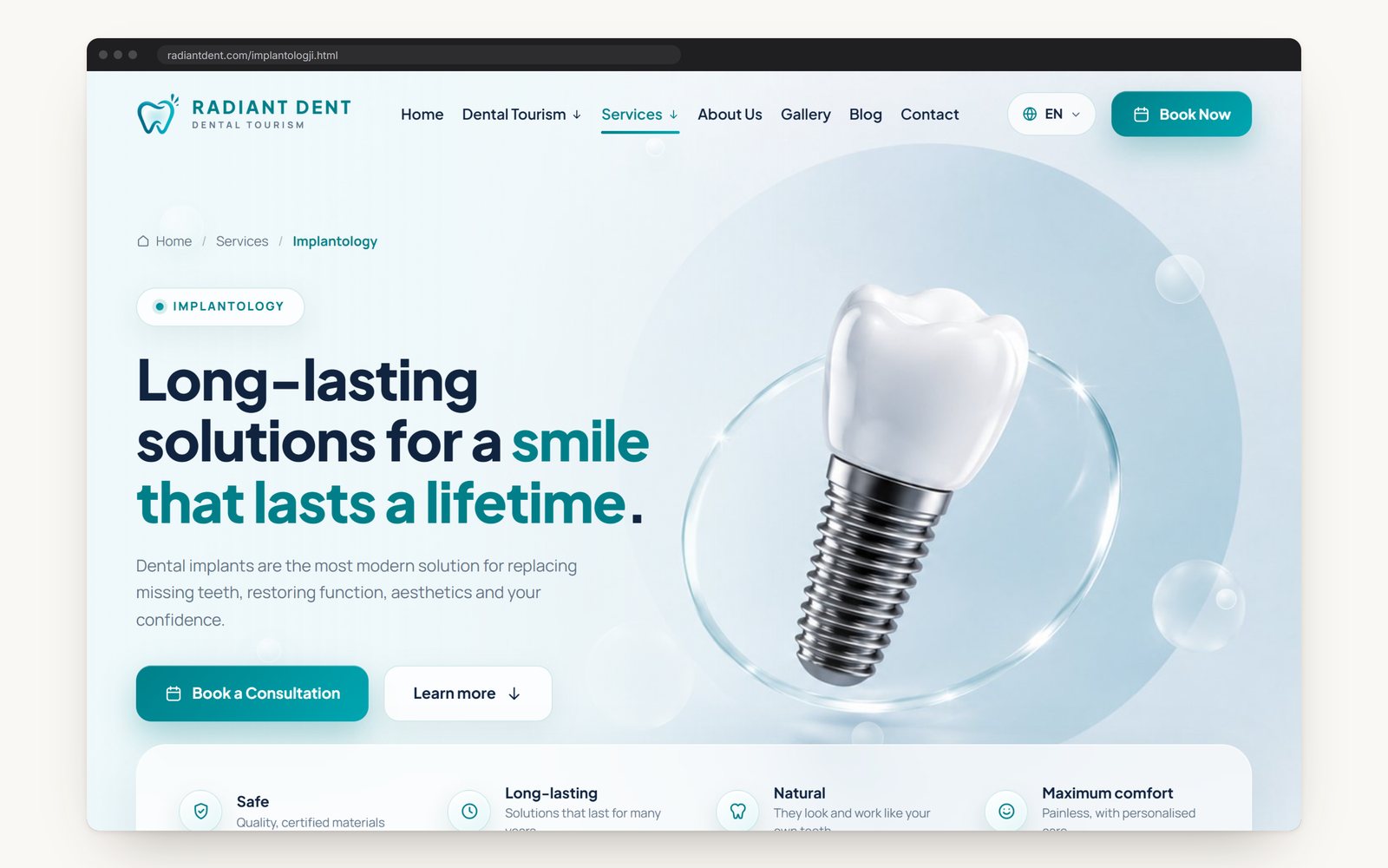 The Implantology page