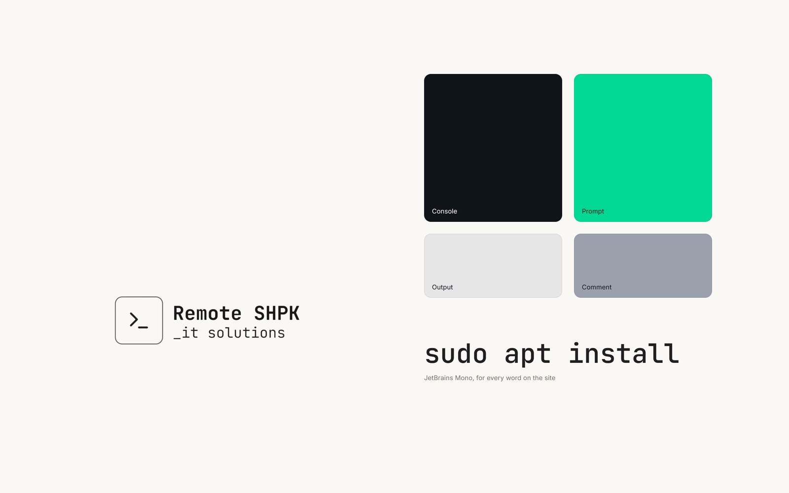 The Remote SHPK logo with its four colours and its typeface